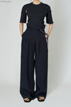 mame kurogouchi crew neck rib knit top MM22SS JS027 navy blue